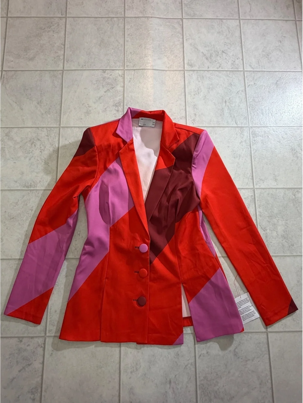 ASOS DESIGN Colorblock Fitted Blazer UK 14 EU 42 US 10